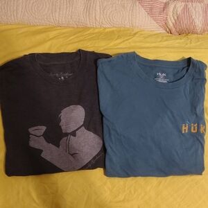 Rowdy Gentlemen And Huk Charcoal and Teal Graphic Tee Bundle